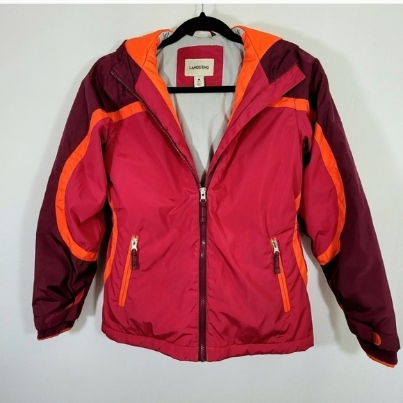 Lands End sz large 14 coat maroon pink orange new - Picture 1 of 7